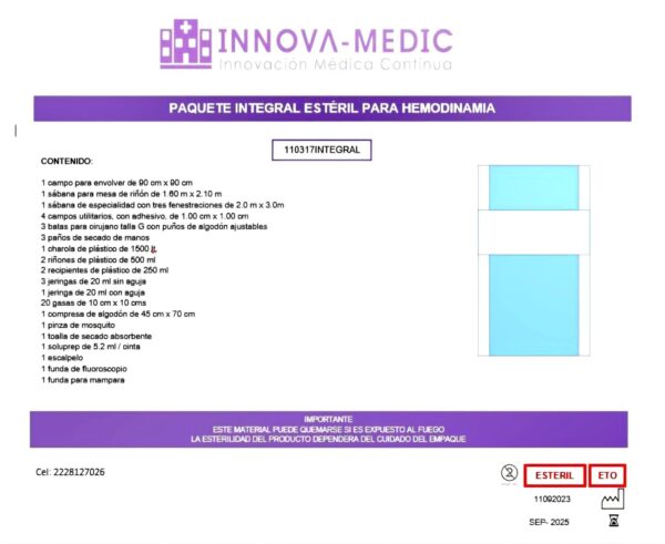 Bulto Quirurgico Desechable Para Hemodinamia Innovamedic