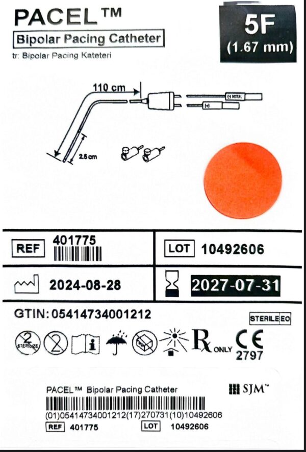 Electrodo Para Marcapasos Temporal Pacel St Jude