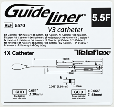 Catéter Guide Liner V3 5.5 Fr TELEFLEX - Angioplastia Coronaria